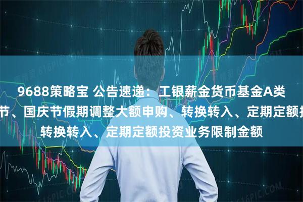 9688策略宝 公告速递：工银薪金货币基金A类份额2025年中秋节、国庆节假期调整大额申购、转换转入、定期定额投资业务限制金额