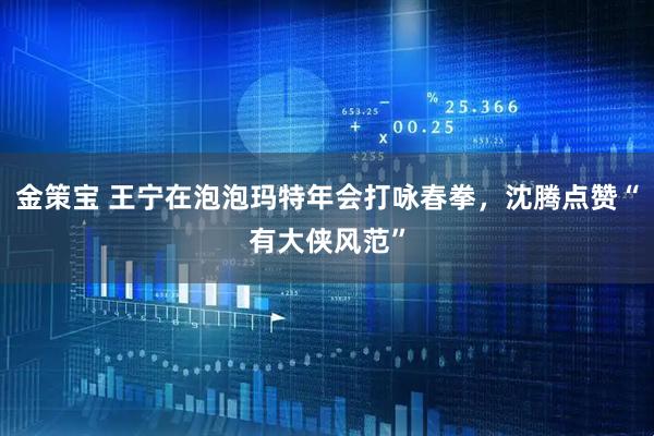 金策宝 王宁在泡泡玛特年会打咏春拳，沈腾点赞“有大侠风范”